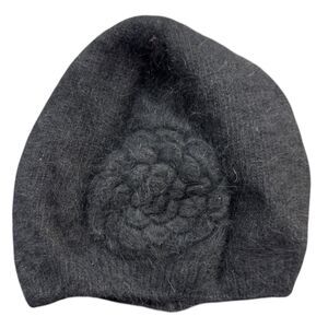 H&M Womens Winter Warm Handmade Cozy Beanie Hat Black One Size Wool Blend